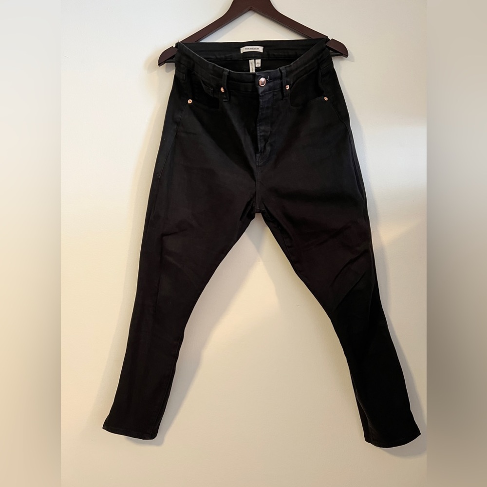 Good American black skinny good waist crop jeans size 14/32